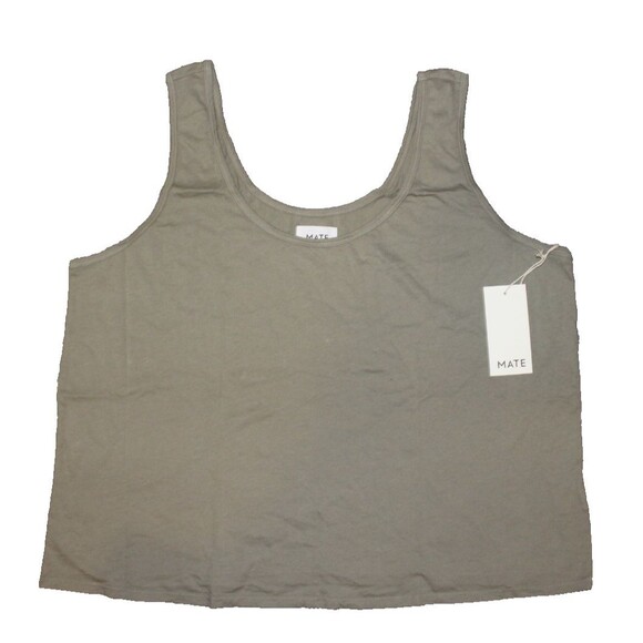 MATE the Label Women Organic Cotton Cropped‎ Layering Tank Top Sage Green 3x $48 - Picture 1 of 3